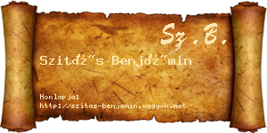 Szitás Benjámin névjegykártya