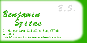 benjamin szitas business card